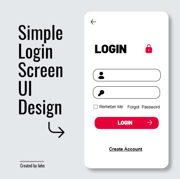 Simple Login Screen UI Design